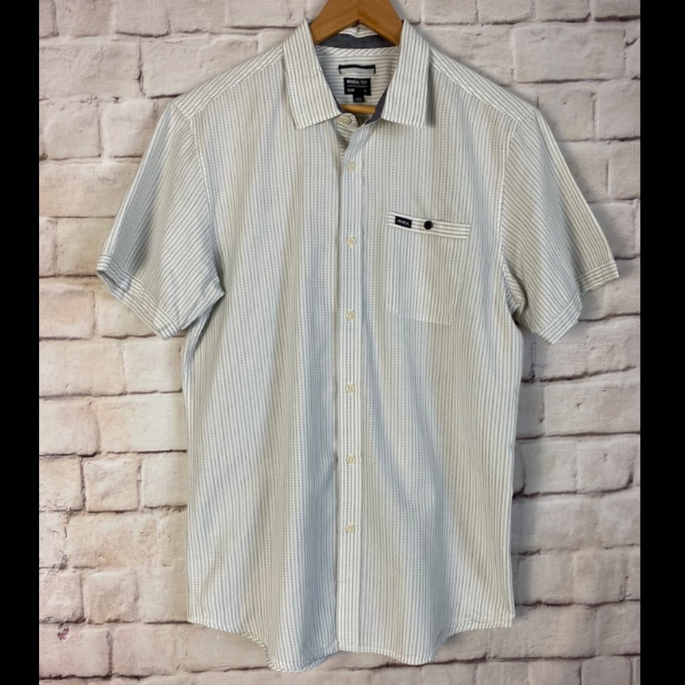 RVCA Dress Shirt, NWOT, Slim Fit, Short Sleeve, L